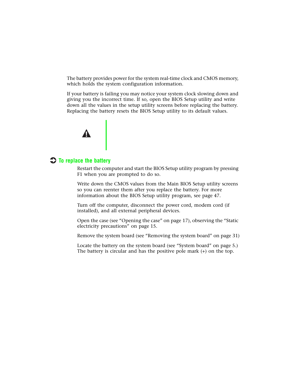 Replacing the battery | Gateway E-4400 User Manual | Page 51 / 118