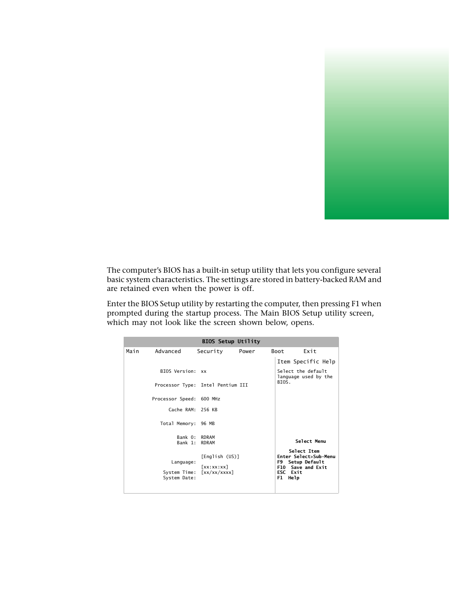 Using the bios setup utility, About the bios setup utility | Gateway E-4400 User Manual | Page 54 / 118