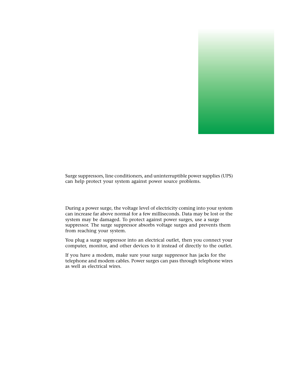 Managing your system, Protecting against power source problems, Surge suppressors | Gateway E-4400 User Manual | Page 62 / 118