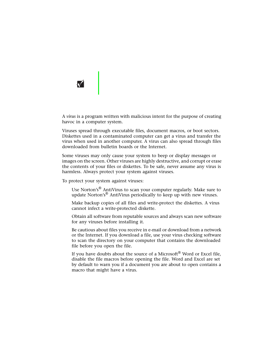 System integrity, Protecting against viruses | Gateway E-4400 User Manual | Page 69 / 118