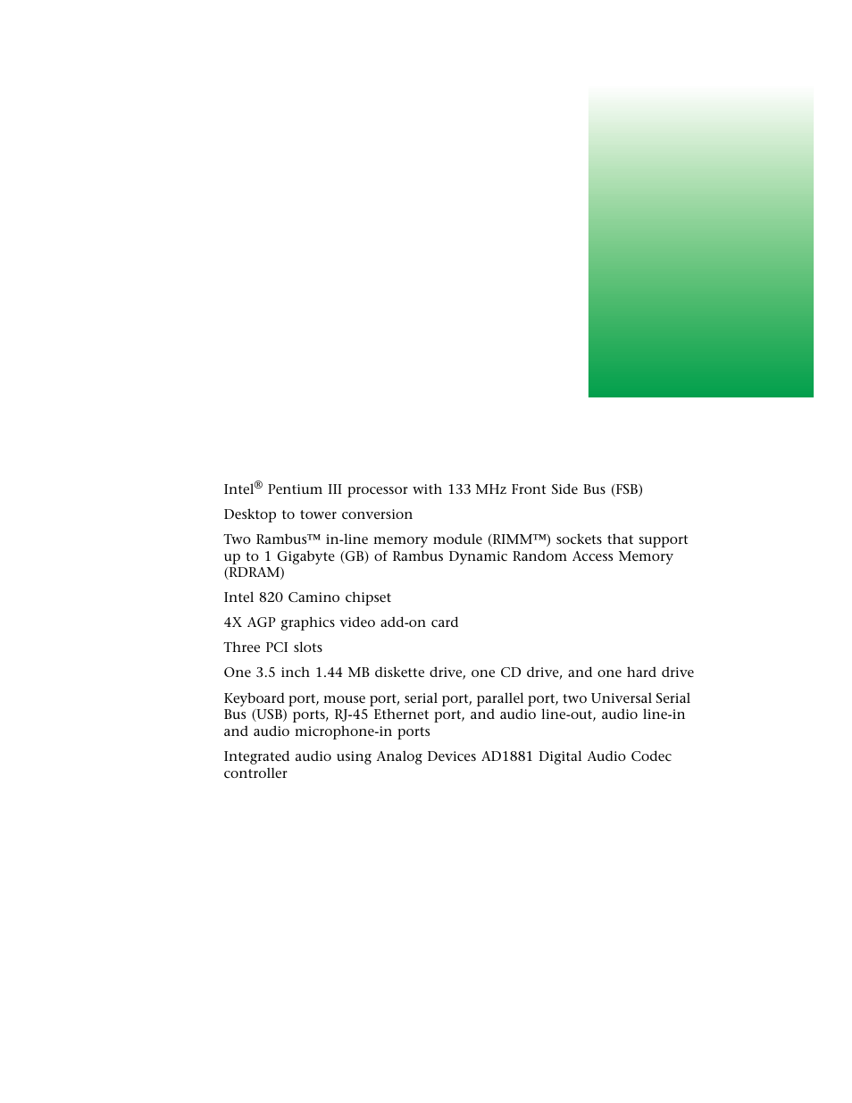System features, Standard features | Gateway E-4400 User Manual | Page 8 / 118