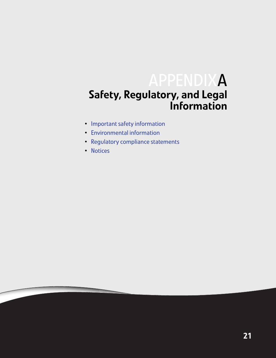 Safety, regulatory, and legal information, Appendix | Gateway FHD2402 User Manual | Page 25 / 30