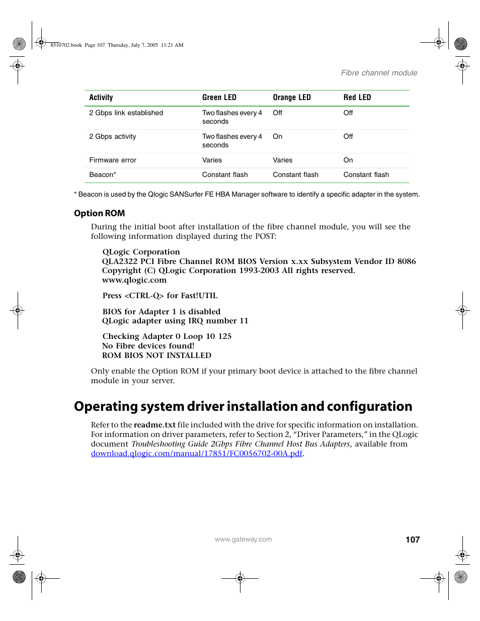 Option rom | Gateway 9715 User Manual | Page 112 / 278