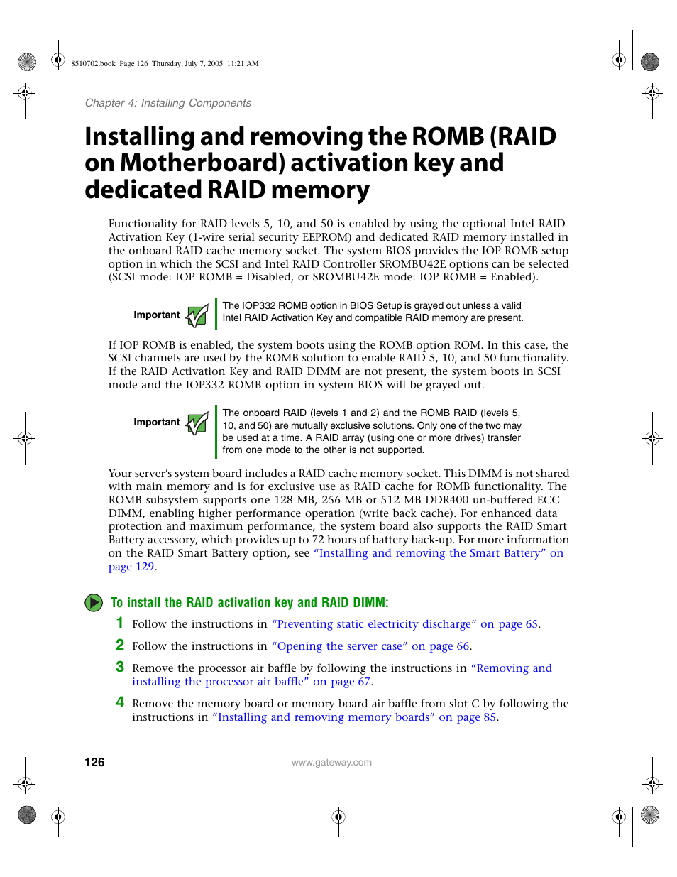 Memory | Gateway 9715 User Manual | Page 131 / 278