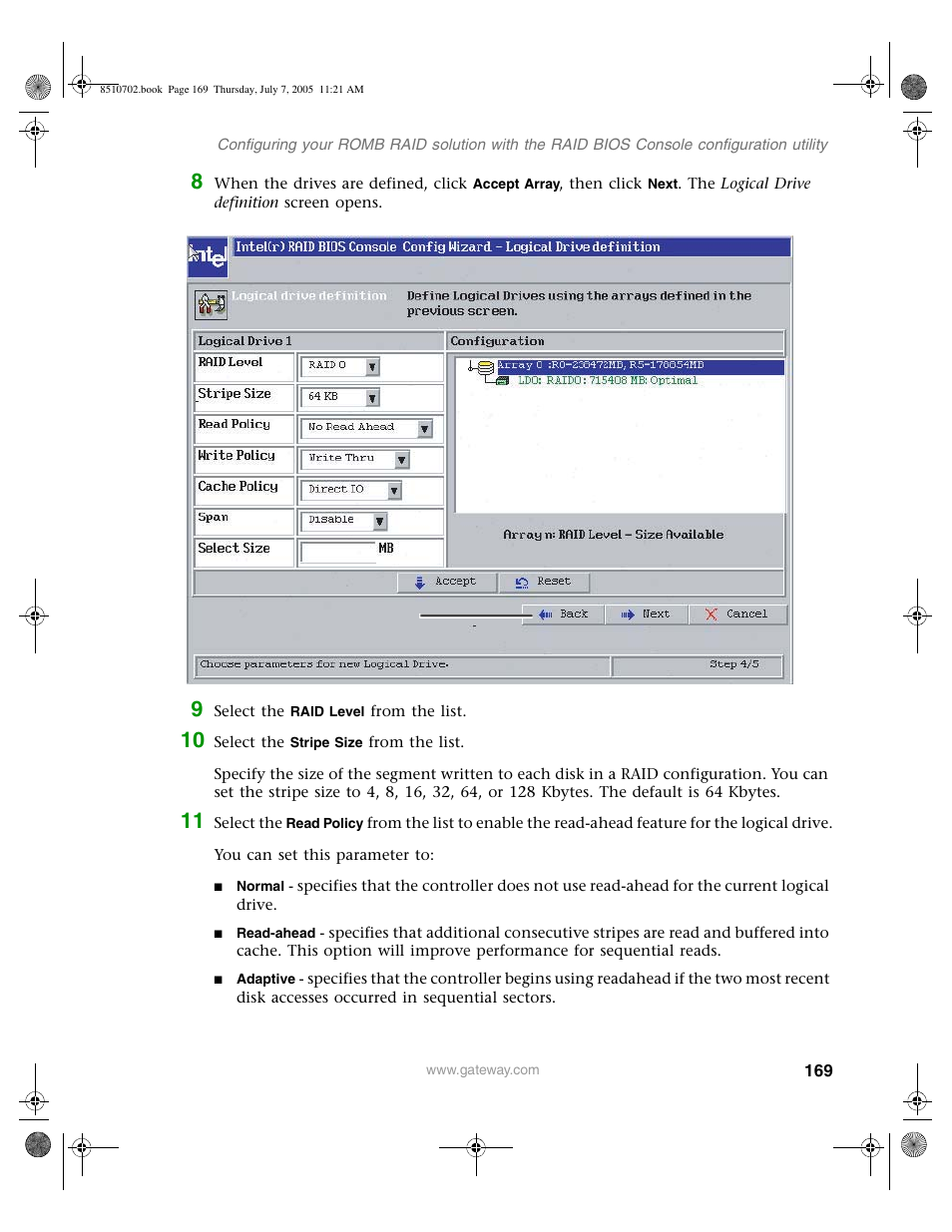 Gateway 9715 User Manual | Page 174 / 278