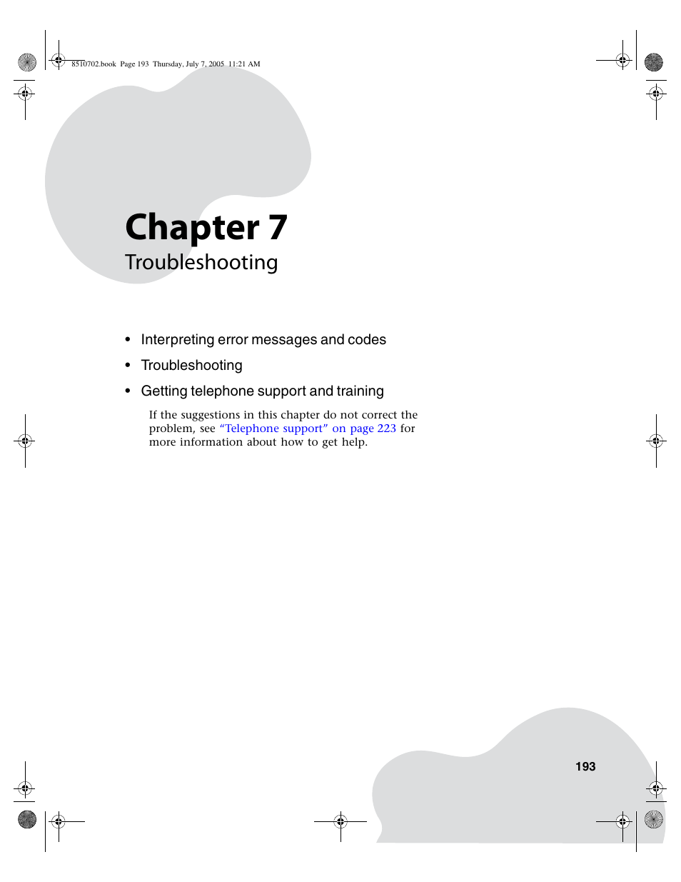 Troubleshooting, Chapter 7 | Gateway 9715 User Manual | Page 198 / 278