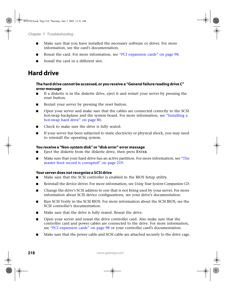 Hard drive | Gateway 9715 User Manual | Page 223 / 278