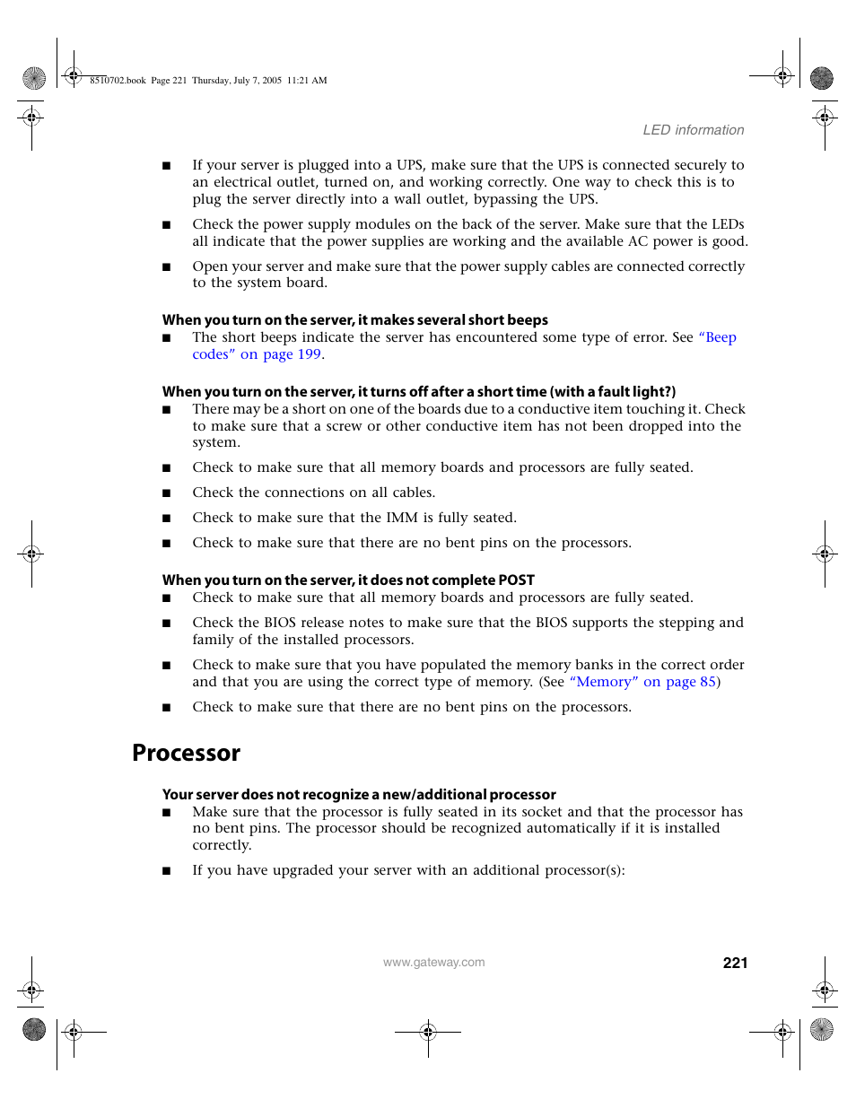 Processor | Gateway 9715 User Manual | Page 226 / 278