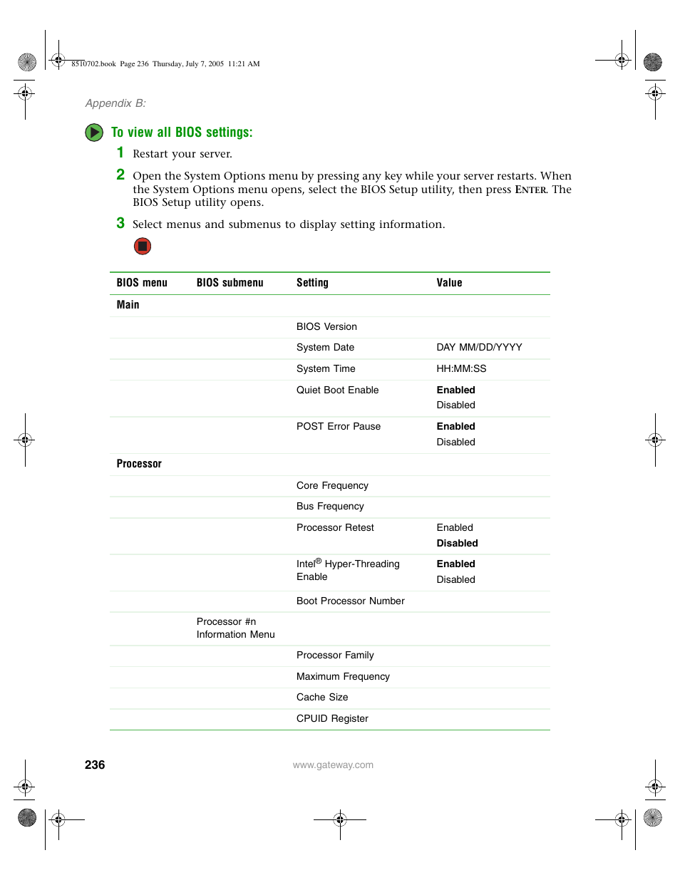 Gateway 9715 User Manual | Page 241 / 278