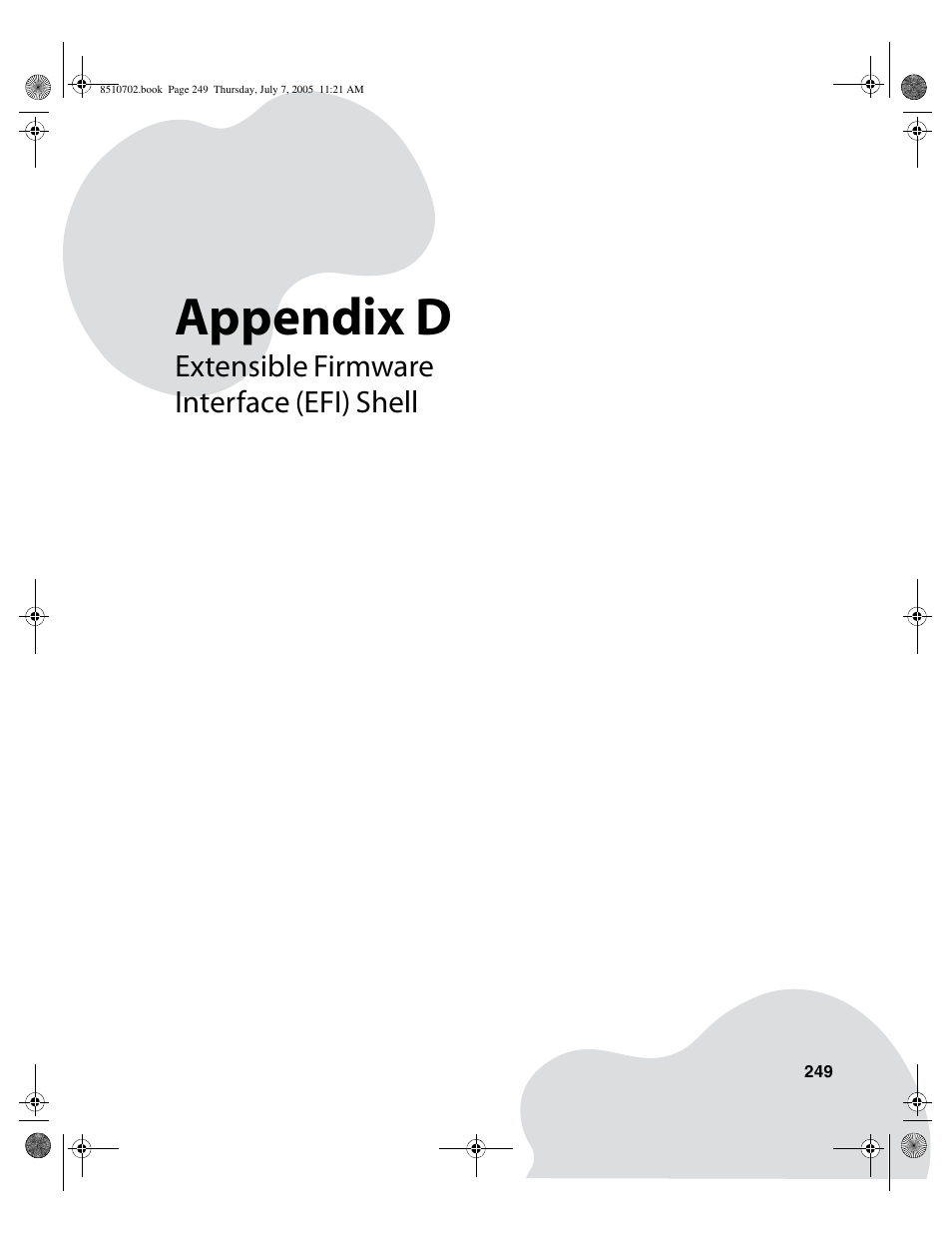 Extensible firmware interface (efi) shell, Appendix d | Gateway 9715 User Manual | Page 254 / 278