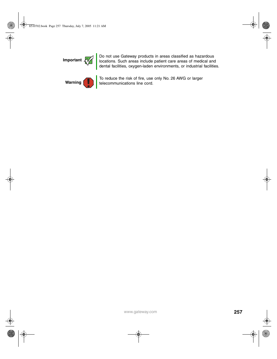 Gateway 9715 User Manual | Page 262 / 278