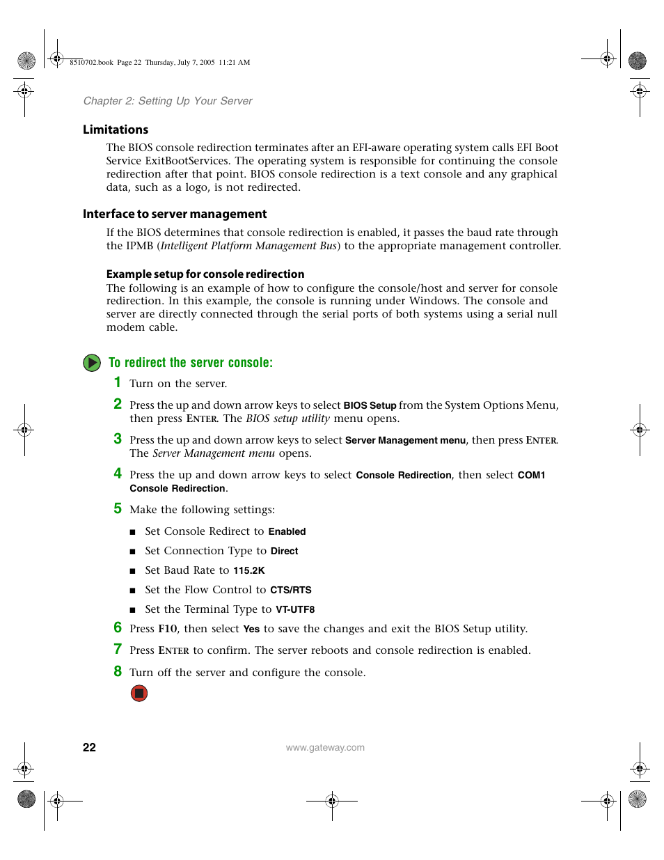 Limitations, Interface to server management | Gateway 9715 User Manual | Page 27 / 278