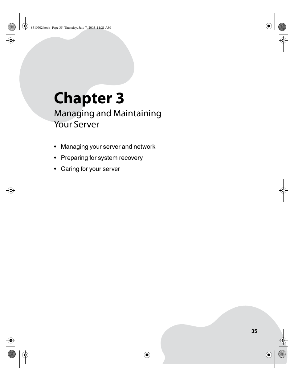 Managing and maintaining your server, Chapter 3 | Gateway 9715 User Manual | Page 40 / 278