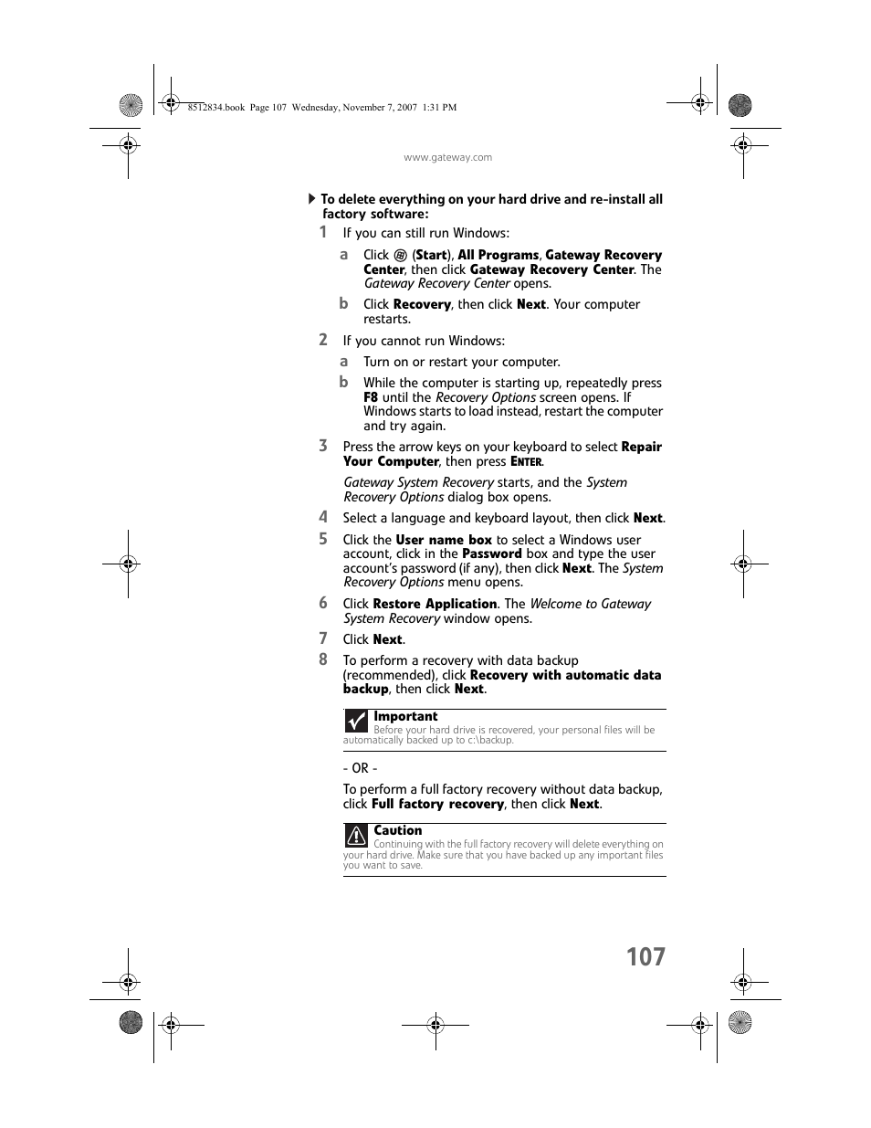 Gateway FX User Manual | Page 113 / 140