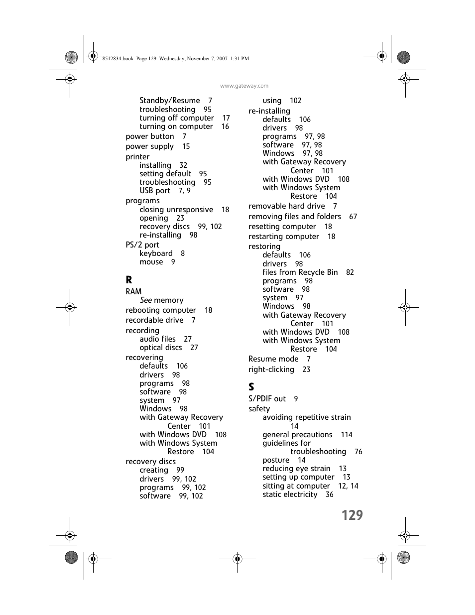 Gateway FX User Manual | Page 135 / 140