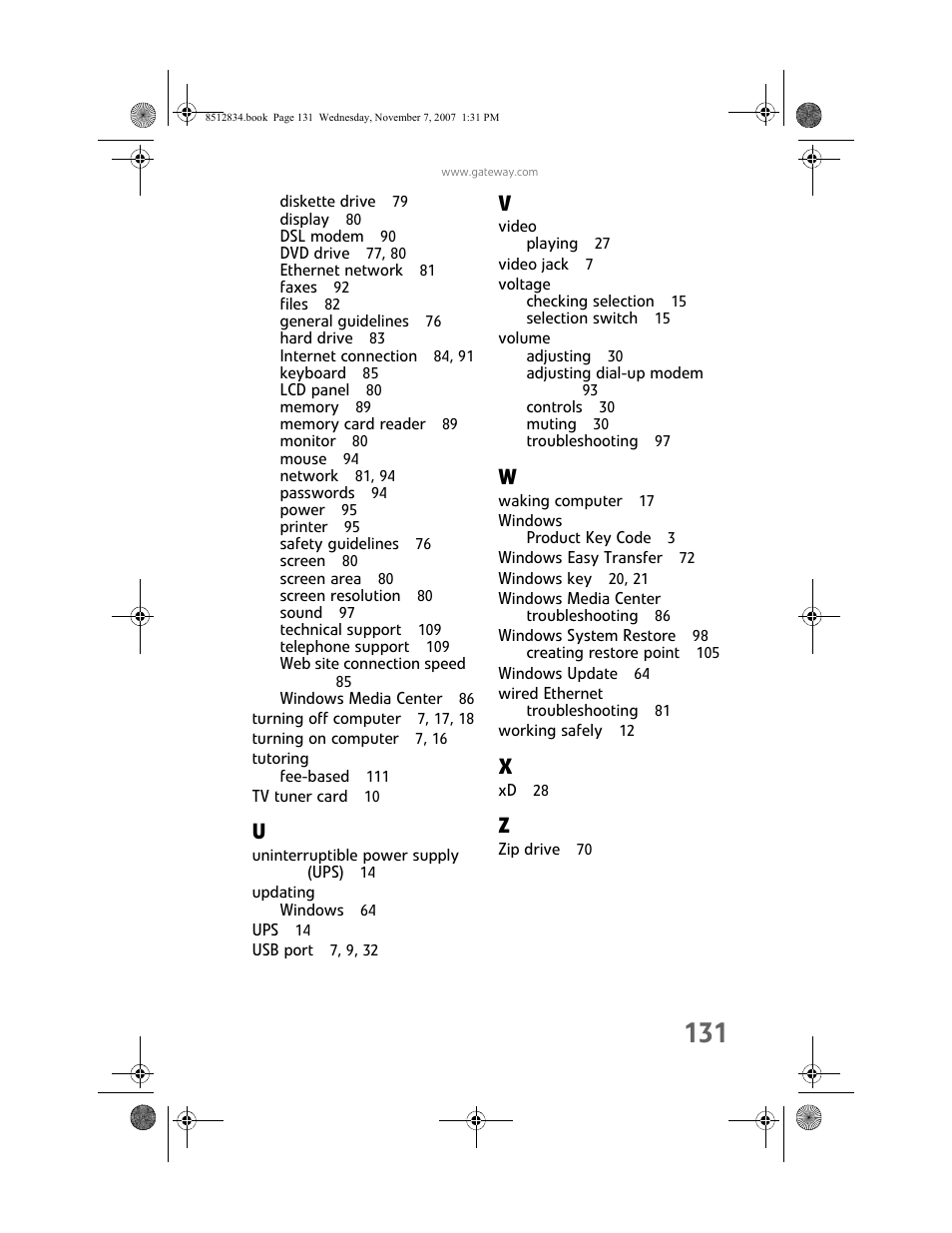 Gateway FX User Manual | Page 137 / 140