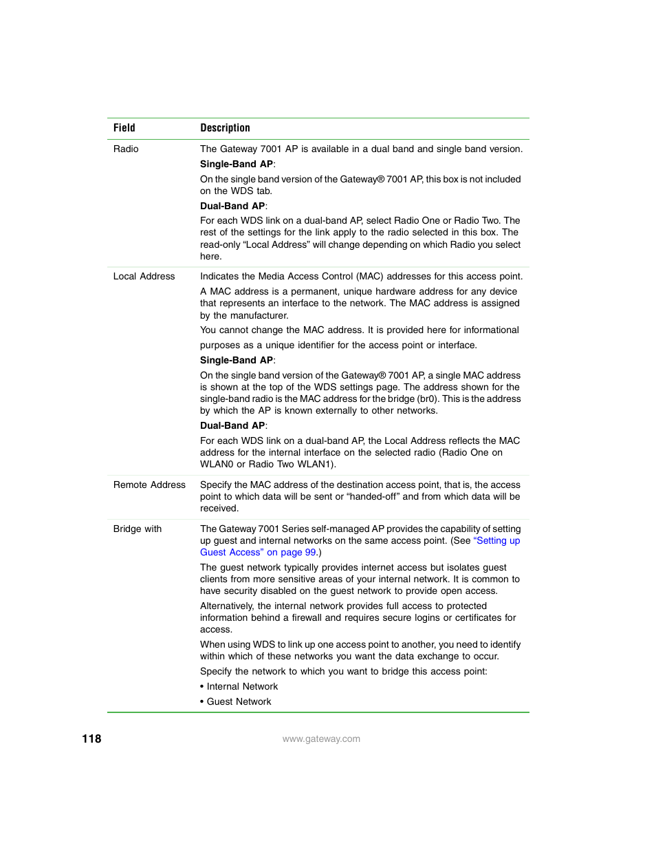 Gateway 7001 Series User Manual | Page 123 / 218