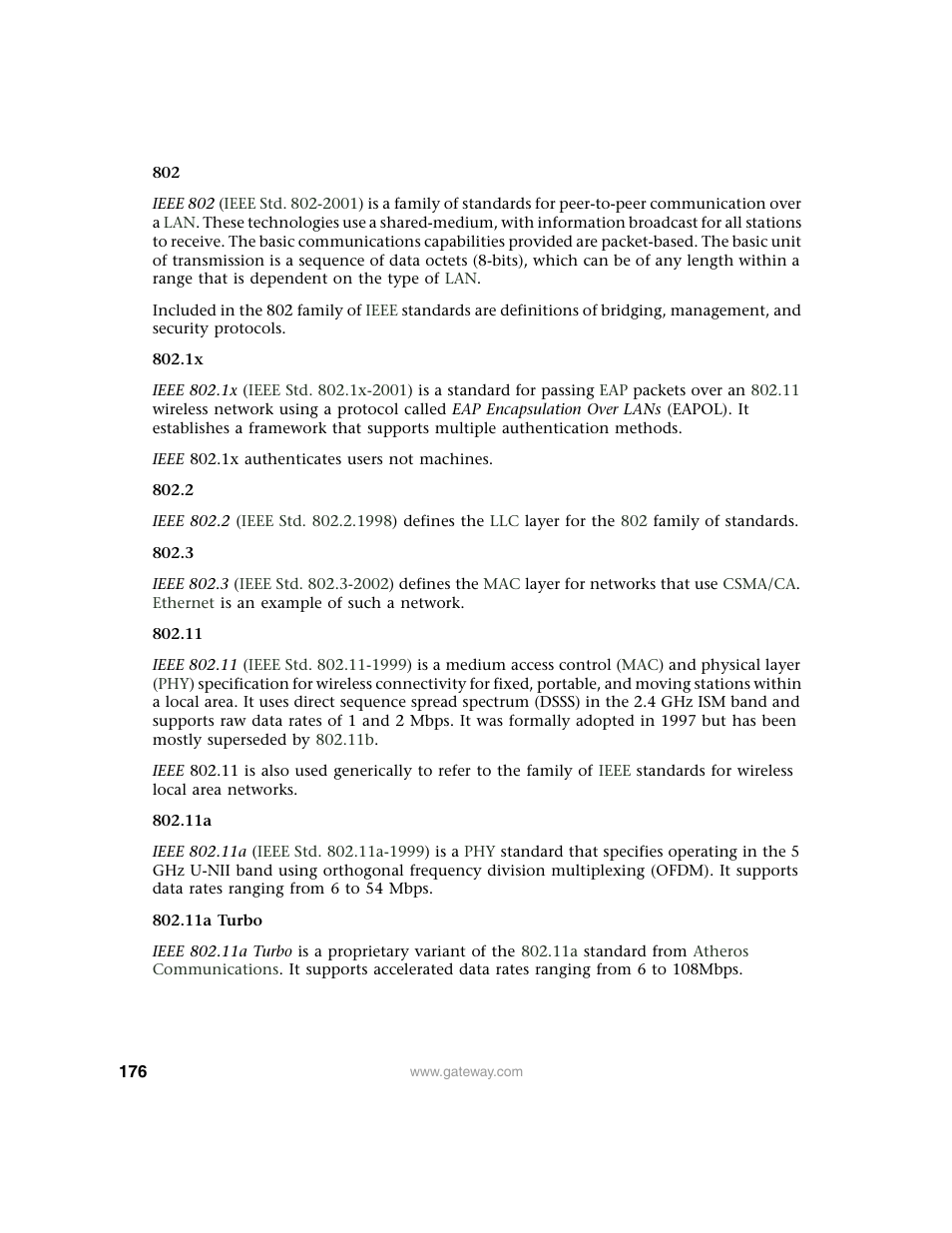 Gateway 7001 Series User Manual | Page 181 / 218