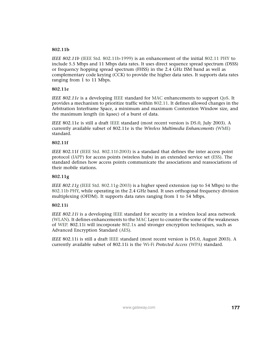 Gateway 7001 Series User Manual | Page 182 / 218