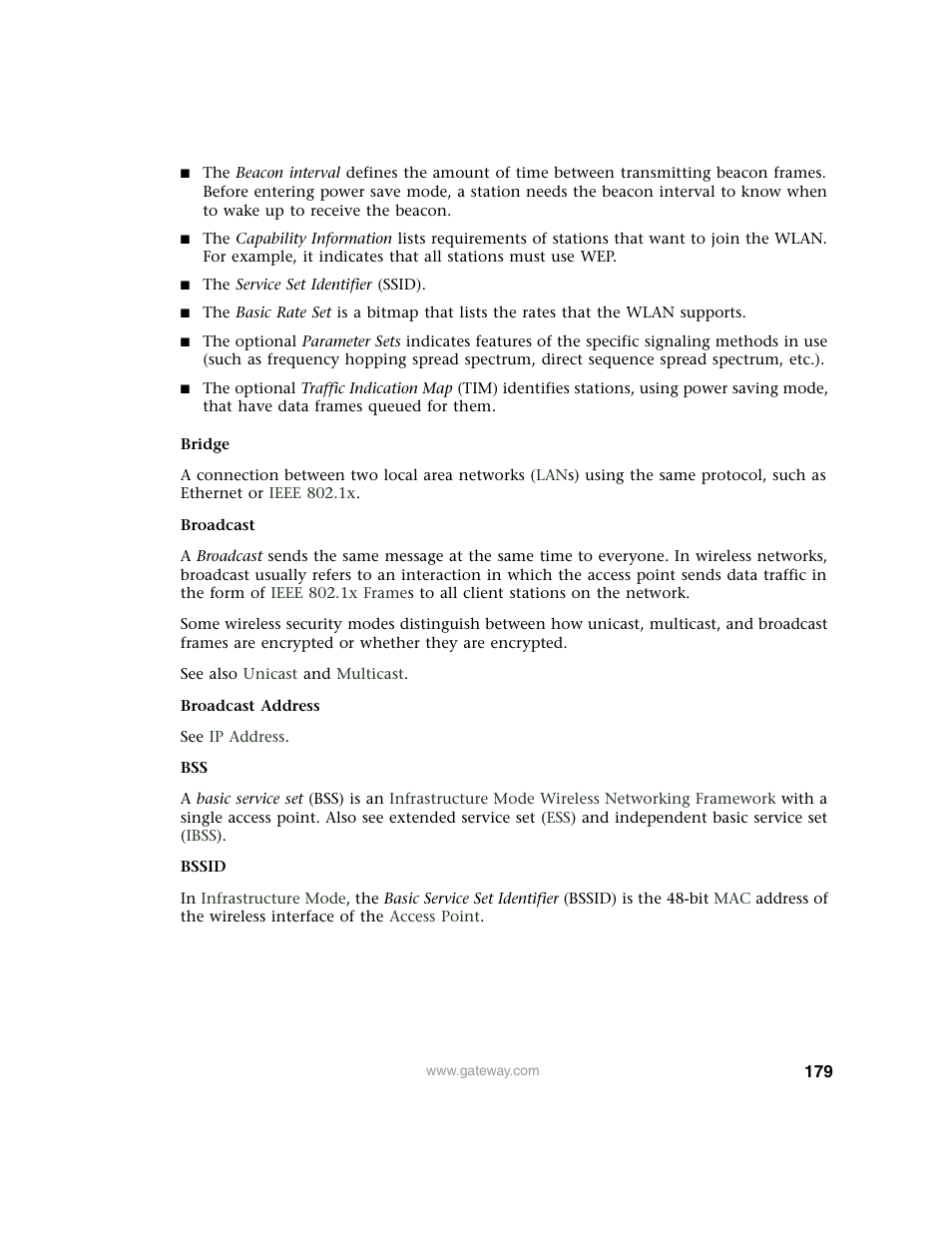 Gateway 7001 Series User Manual | Page 184 / 218