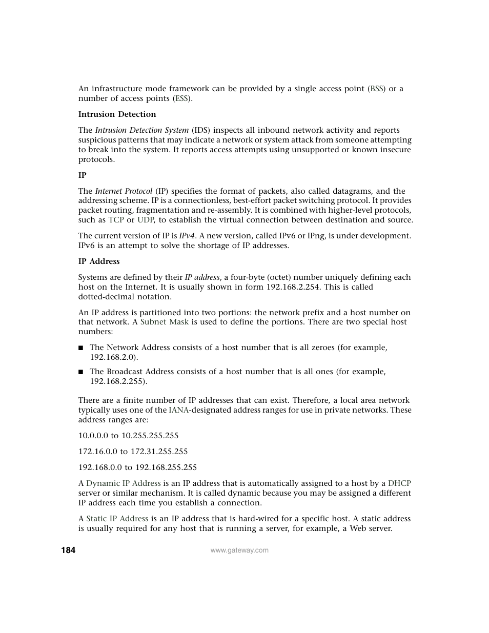 Gateway 7001 Series User Manual | Page 189 / 218