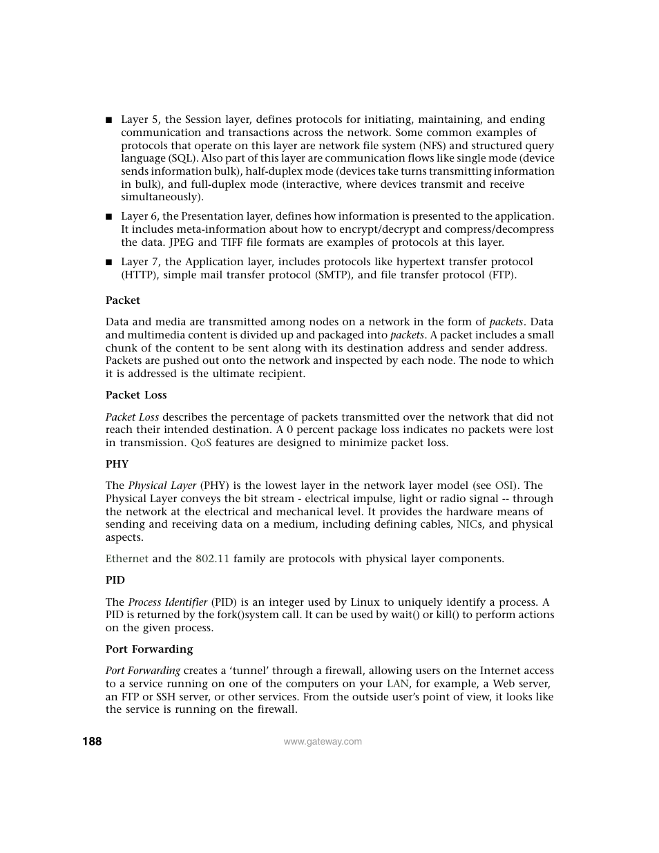 Gateway 7001 Series User Manual | Page 193 / 218