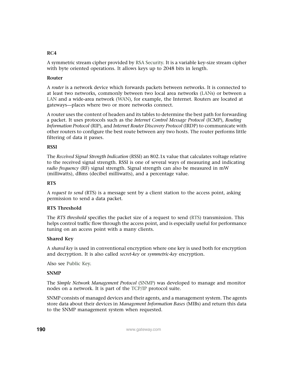 Gateway 7001 Series User Manual | Page 195 / 218