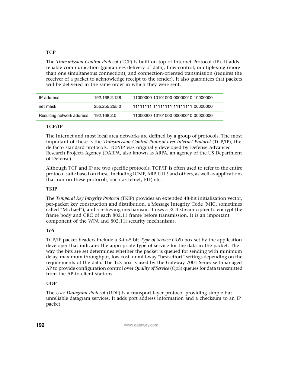 Gateway 7001 Series User Manual | Page 197 / 218