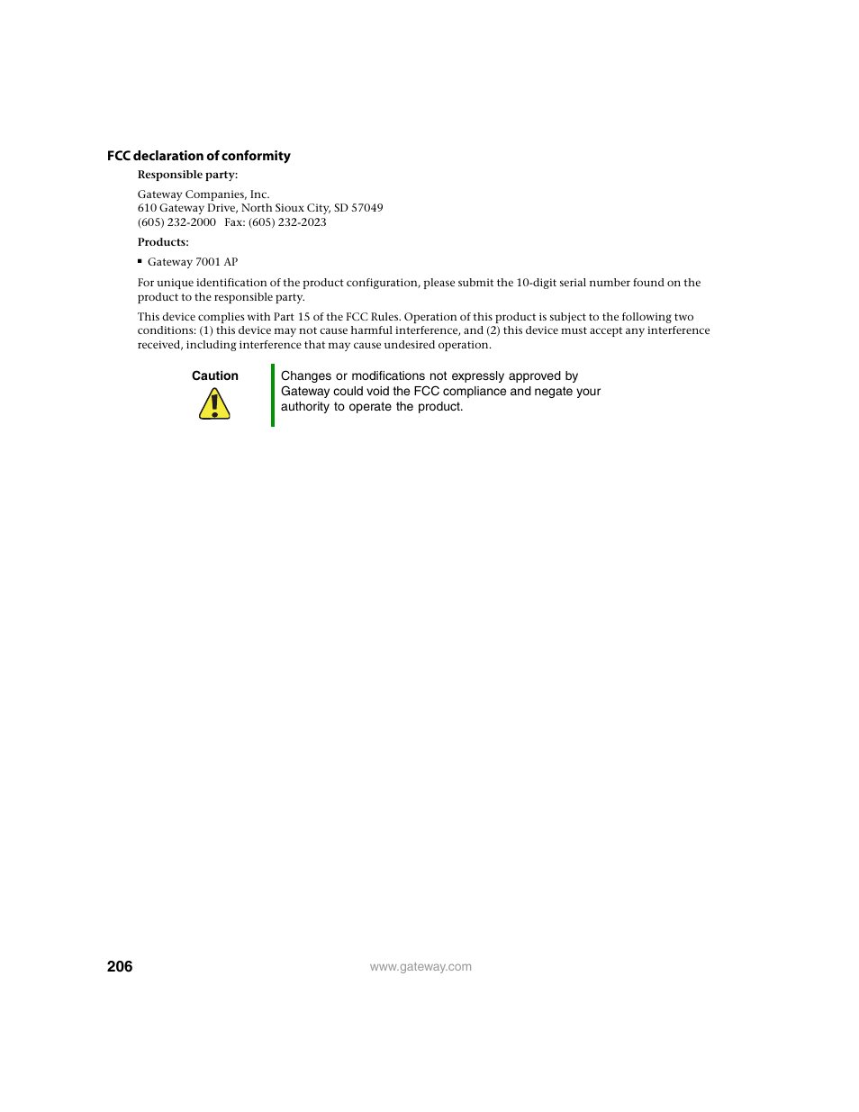 Gateway 7001 Series User Manual | Page 211 / 218