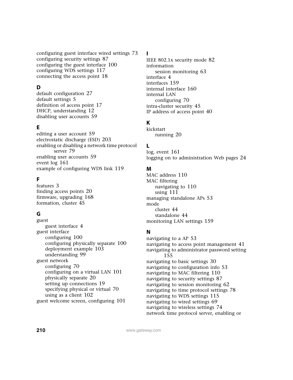 Gateway 7001 Series User Manual | Page 215 / 218