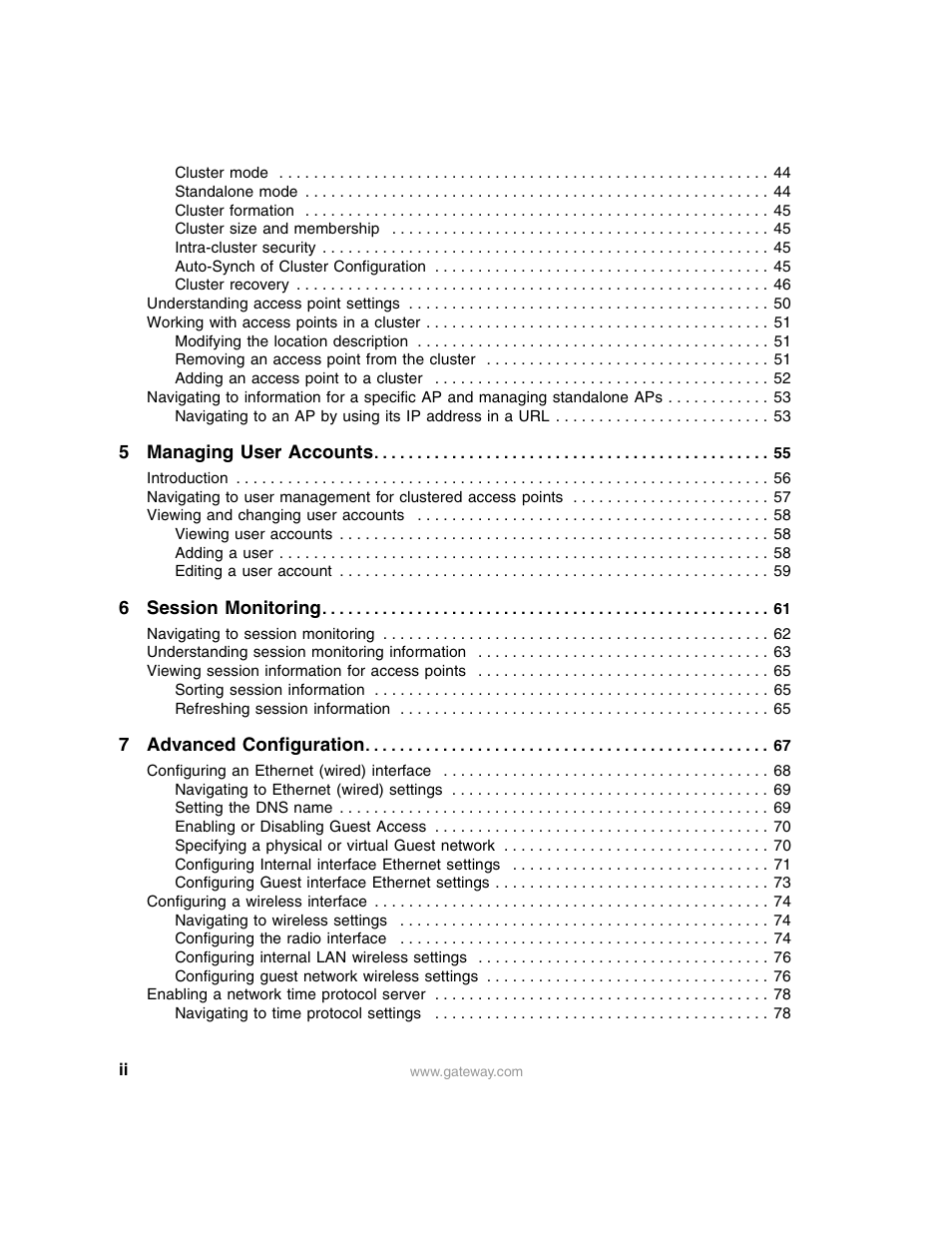 Gateway 7001 Series User Manual | Page 3 / 218