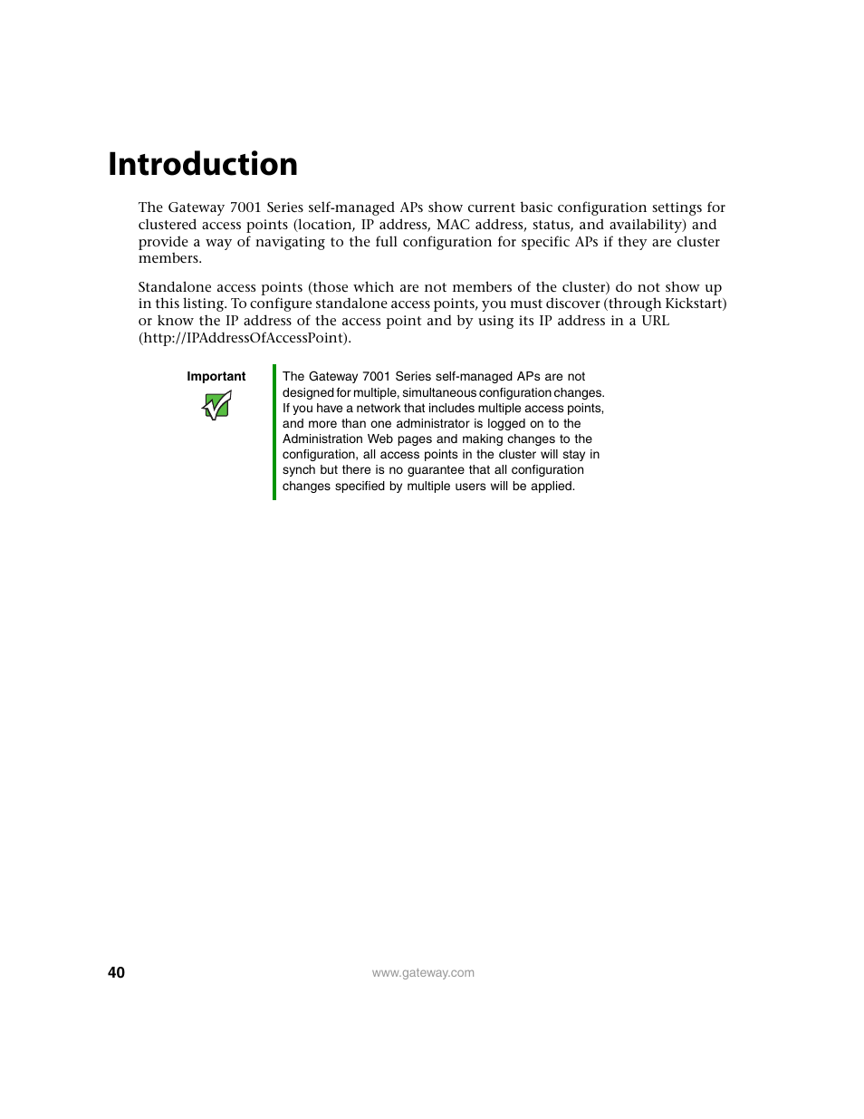 Introduction | Gateway 7001 Series User Manual | Page 45 / 218