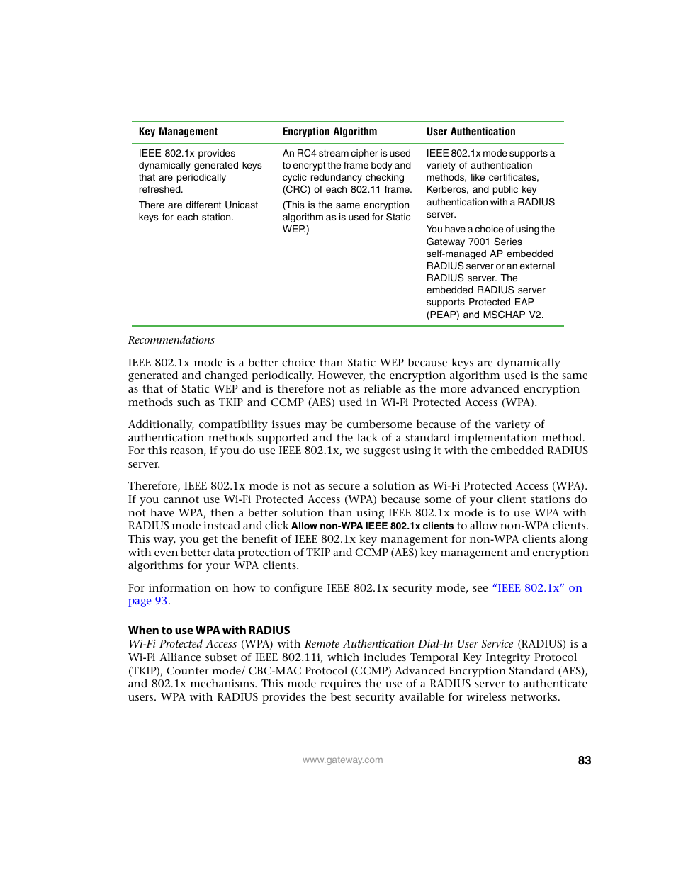 Gateway 7001 Series User Manual | Page 88 / 218