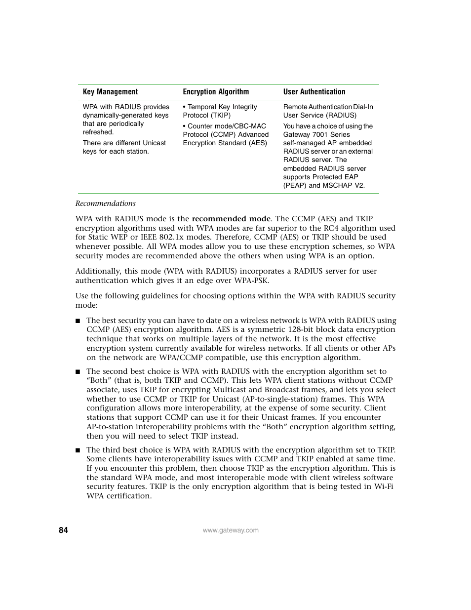 Gateway 7001 Series User Manual | Page 89 / 218