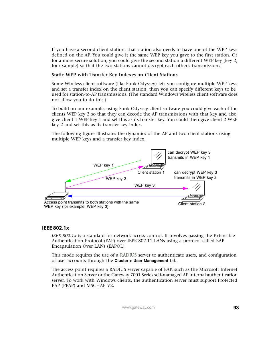 Ieee 802.1x, In c | Gateway 7001 Series User Manual | Page 98 / 218