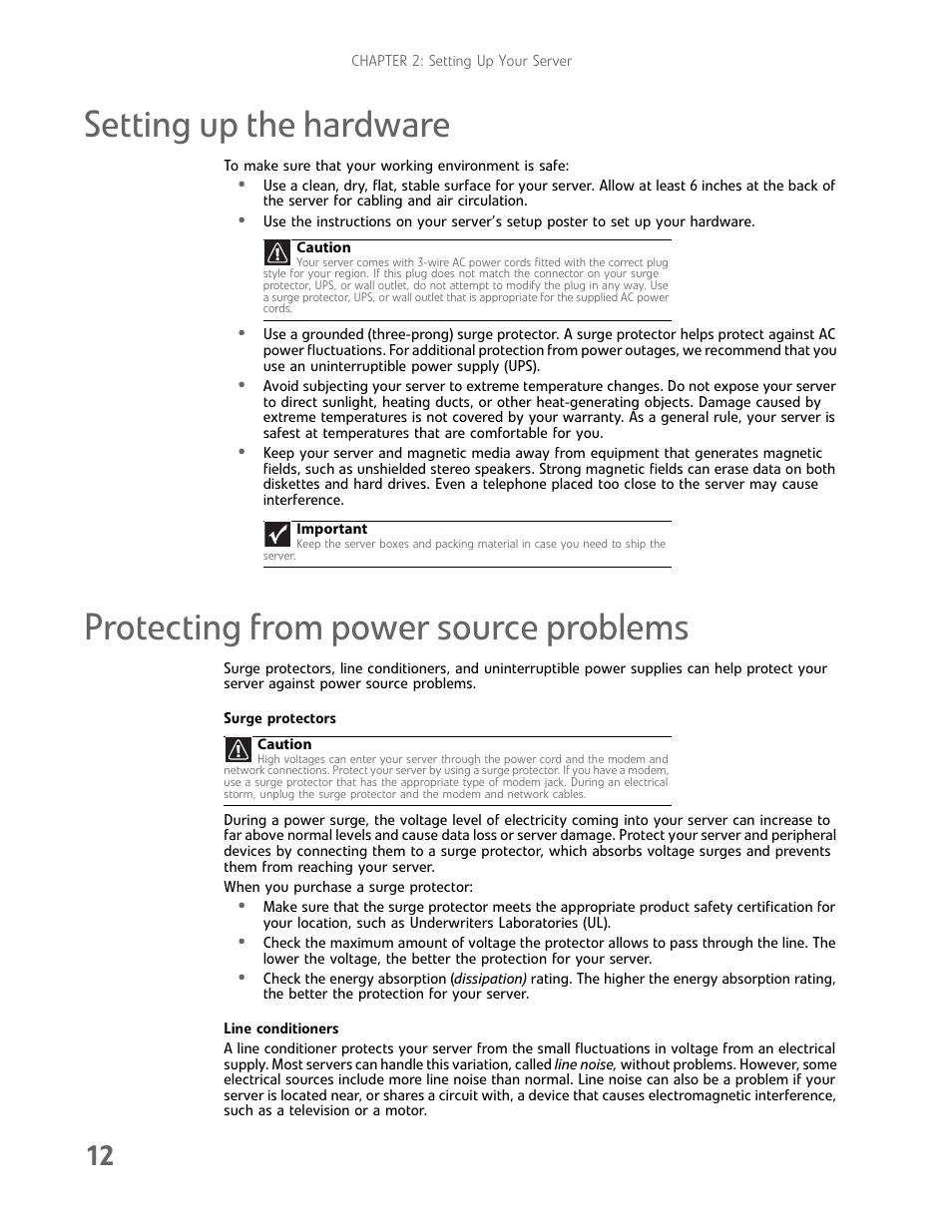 Setting up the hardware, Protecting from power source problems | Gateway E-9722R User Manual | Page 18 / 112