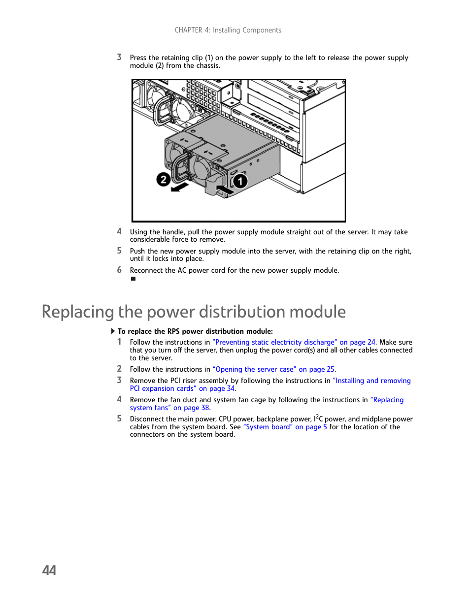 Replacing the power distribution module | Gateway E-9722R User Manual | Page 50 / 112