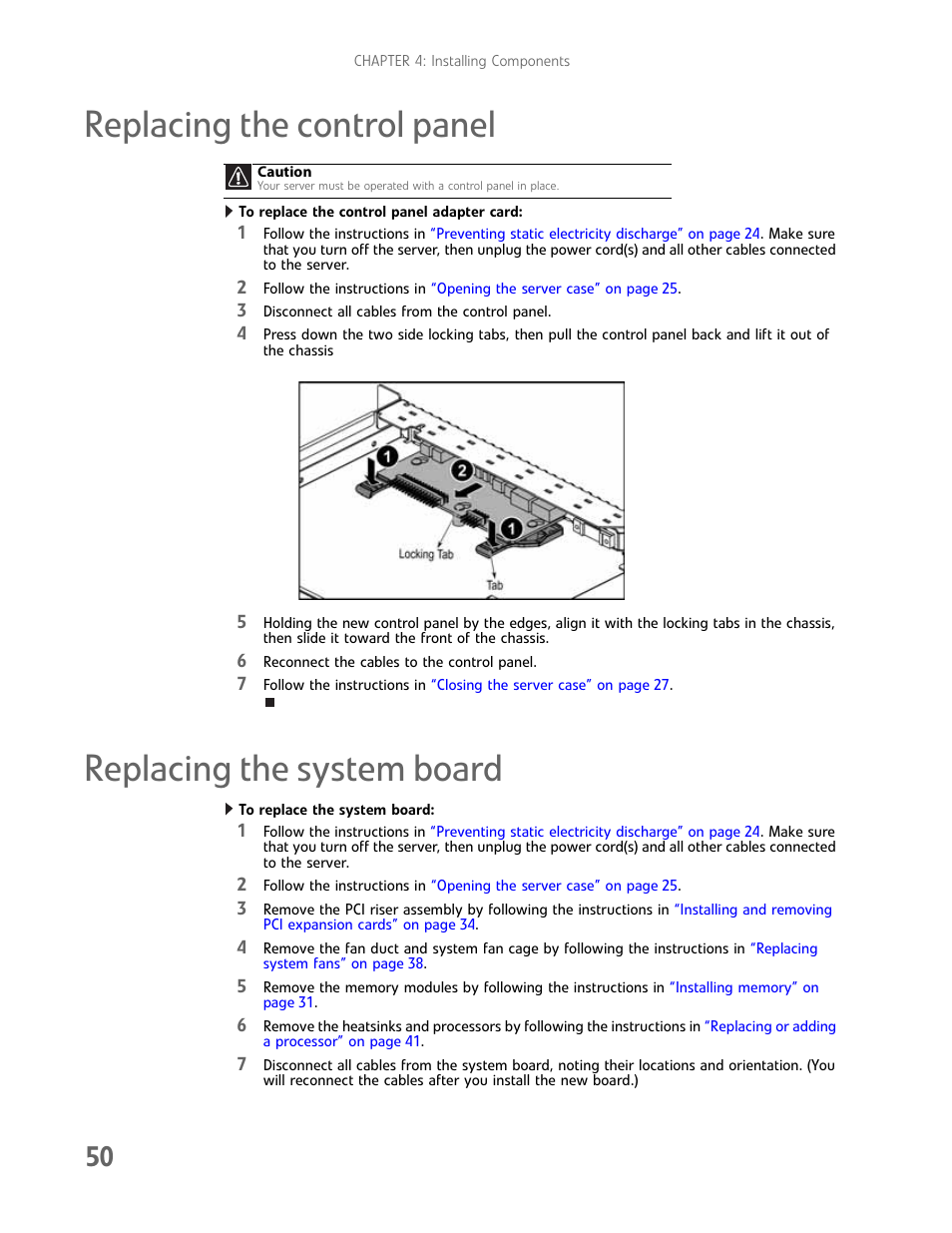 Replacing the control panel, Replacing the system board | Gateway E-9722R User Manual | Page 56 / 112