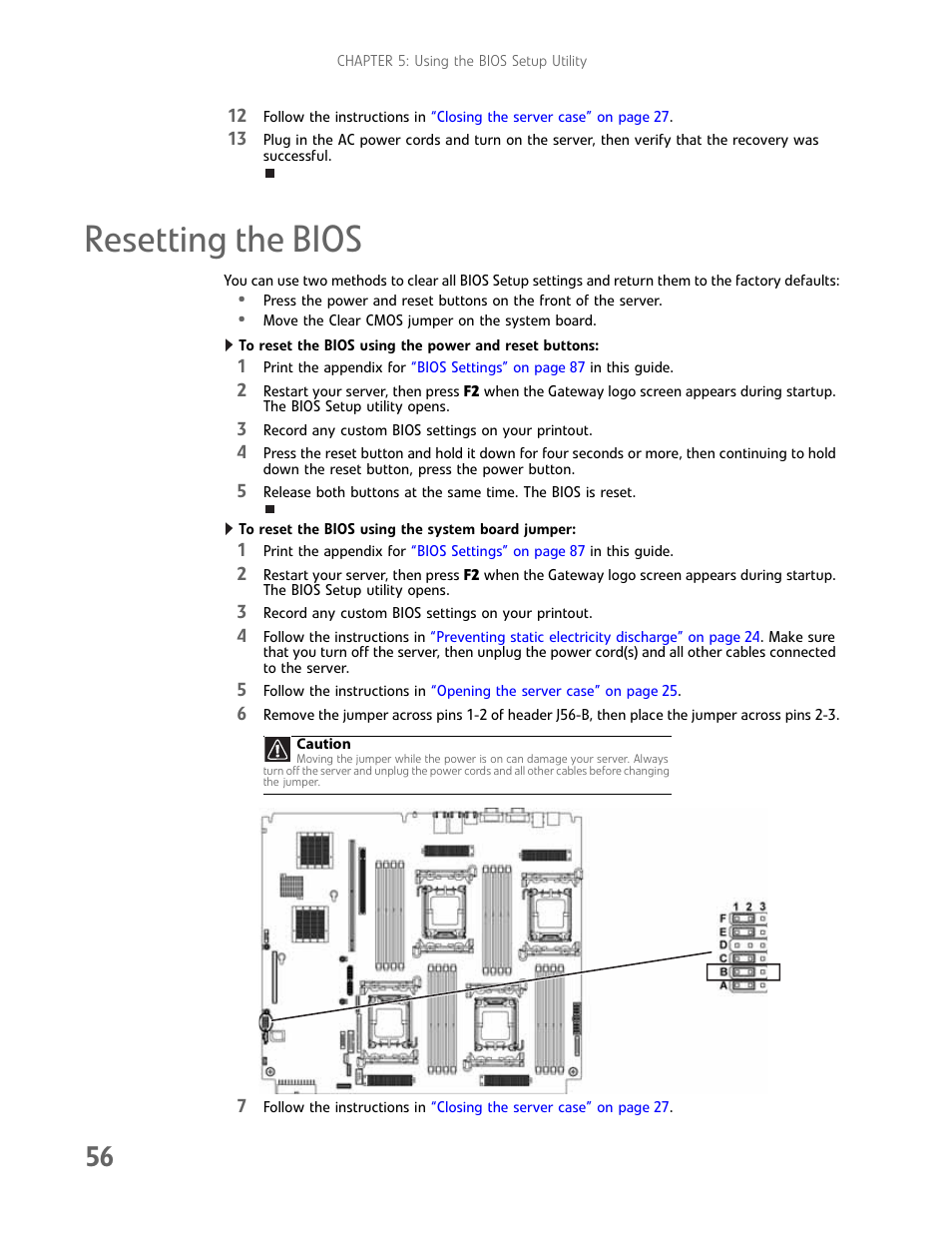 Resetting the bios | Gateway E-9722R User Manual | Page 62 / 112