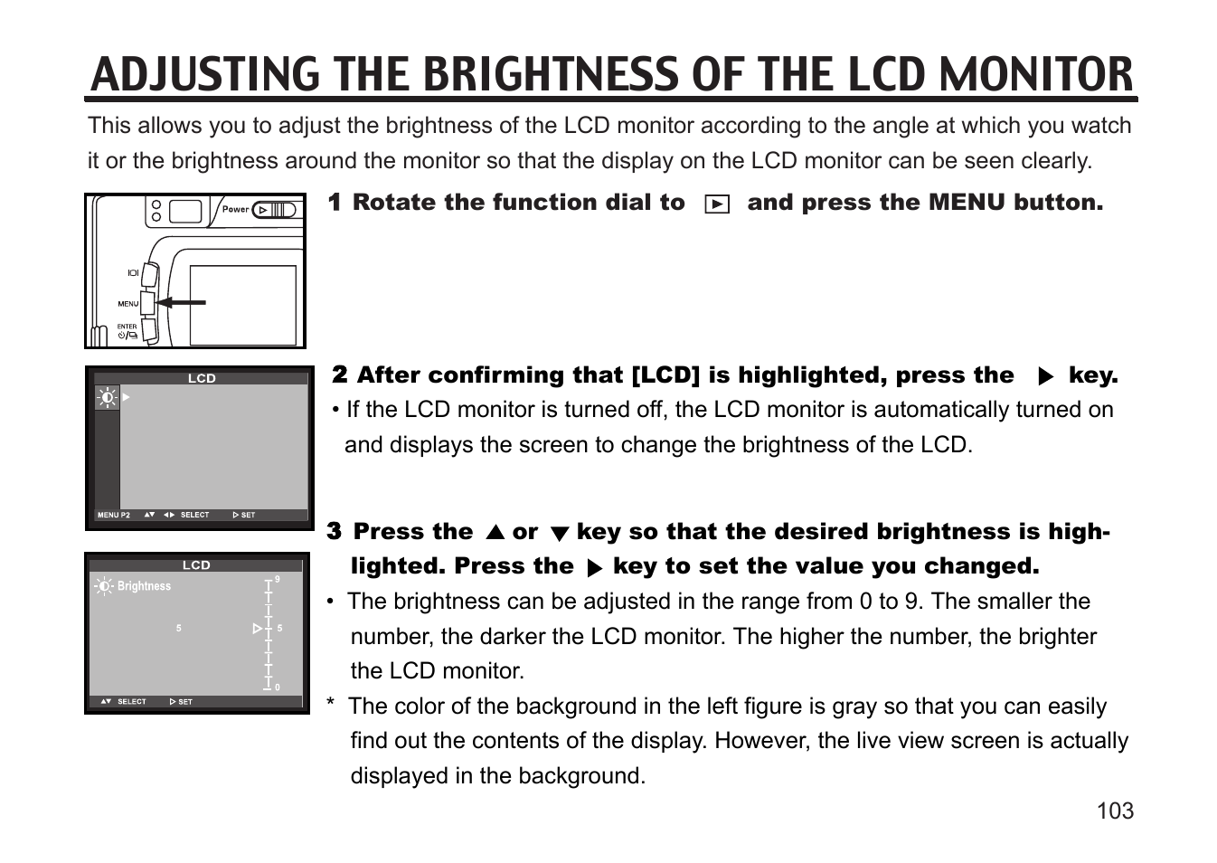 Adjusting the brightness of the lcd monitor | Gateway DC-M50 User Manual | Page 103 / 174