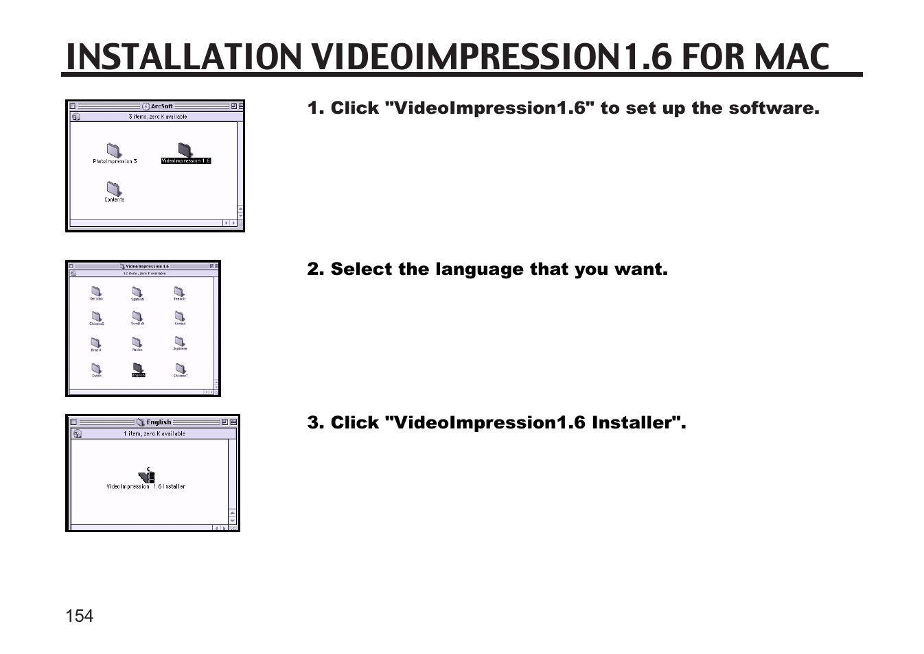 Installation videoimpression1.6 for mac | Gateway DC-M50 User Manual | Page 154 / 174