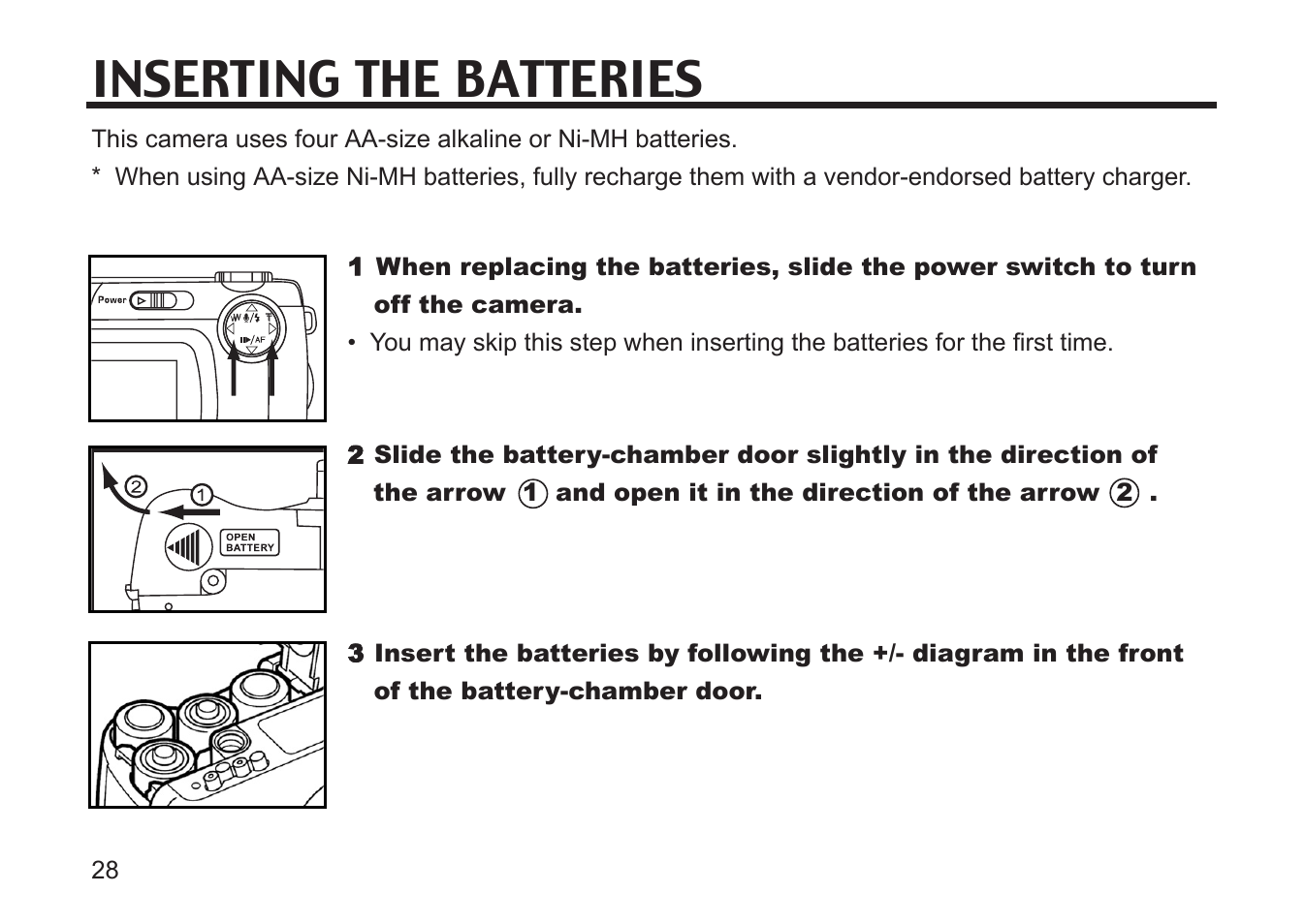 Inserting the batteries | Gateway DC-M50 User Manual | Page 28 / 174