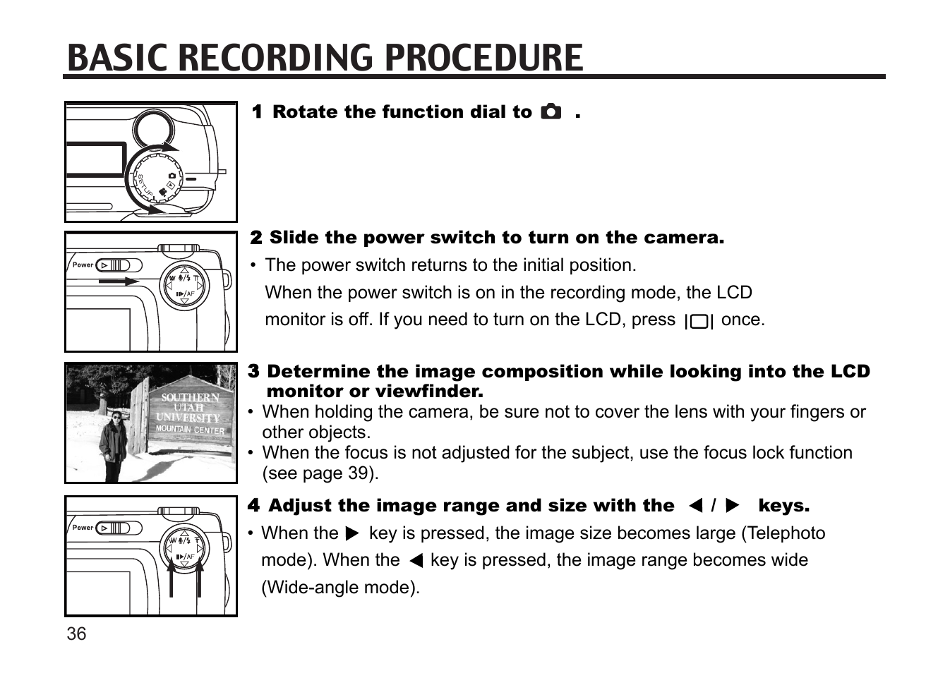 Basic recording procedure | Gateway DC-M50 User Manual | Page 36 / 174