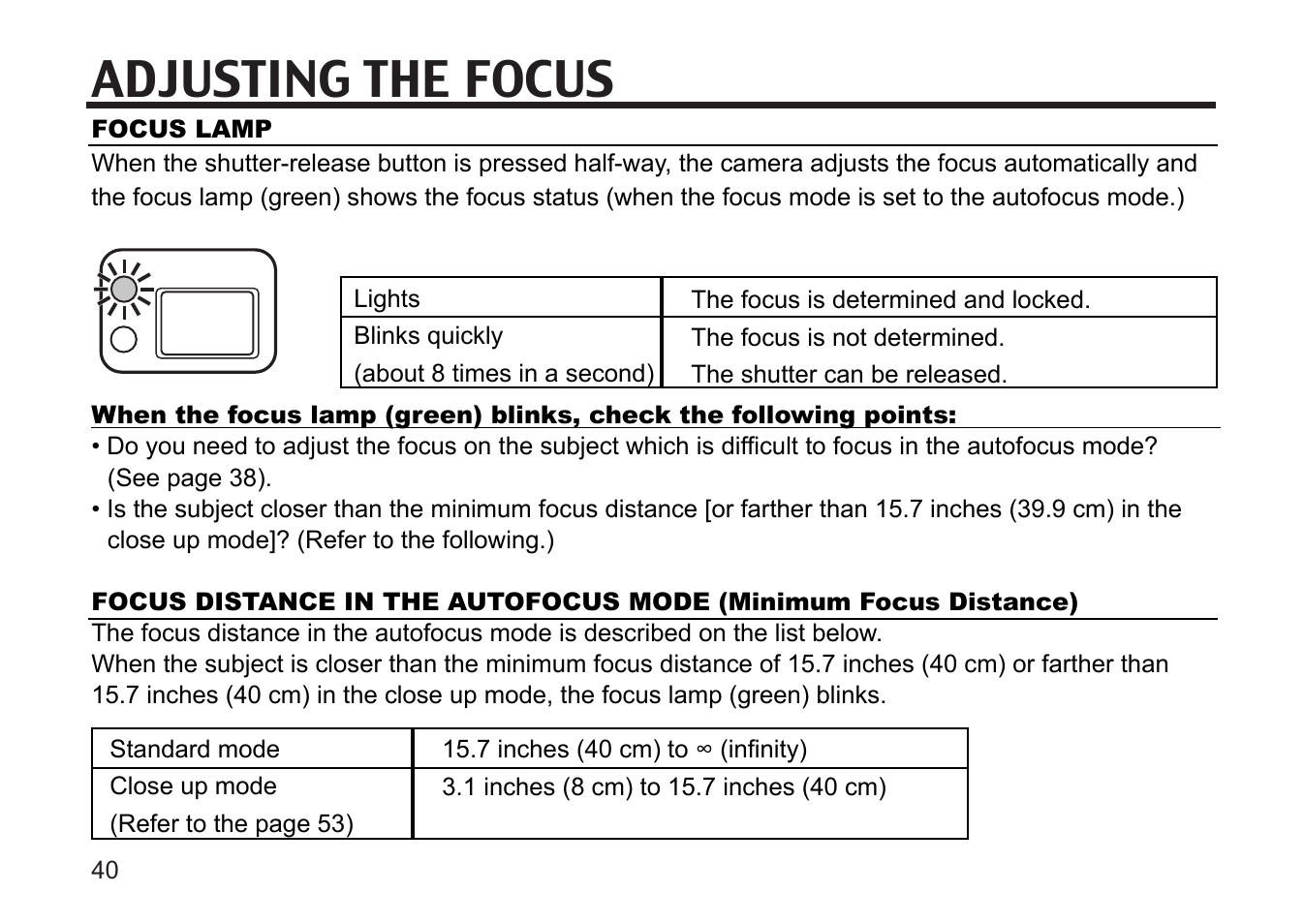 Adjusting the focus | Gateway DC-M50 User Manual | Page 40 / 174