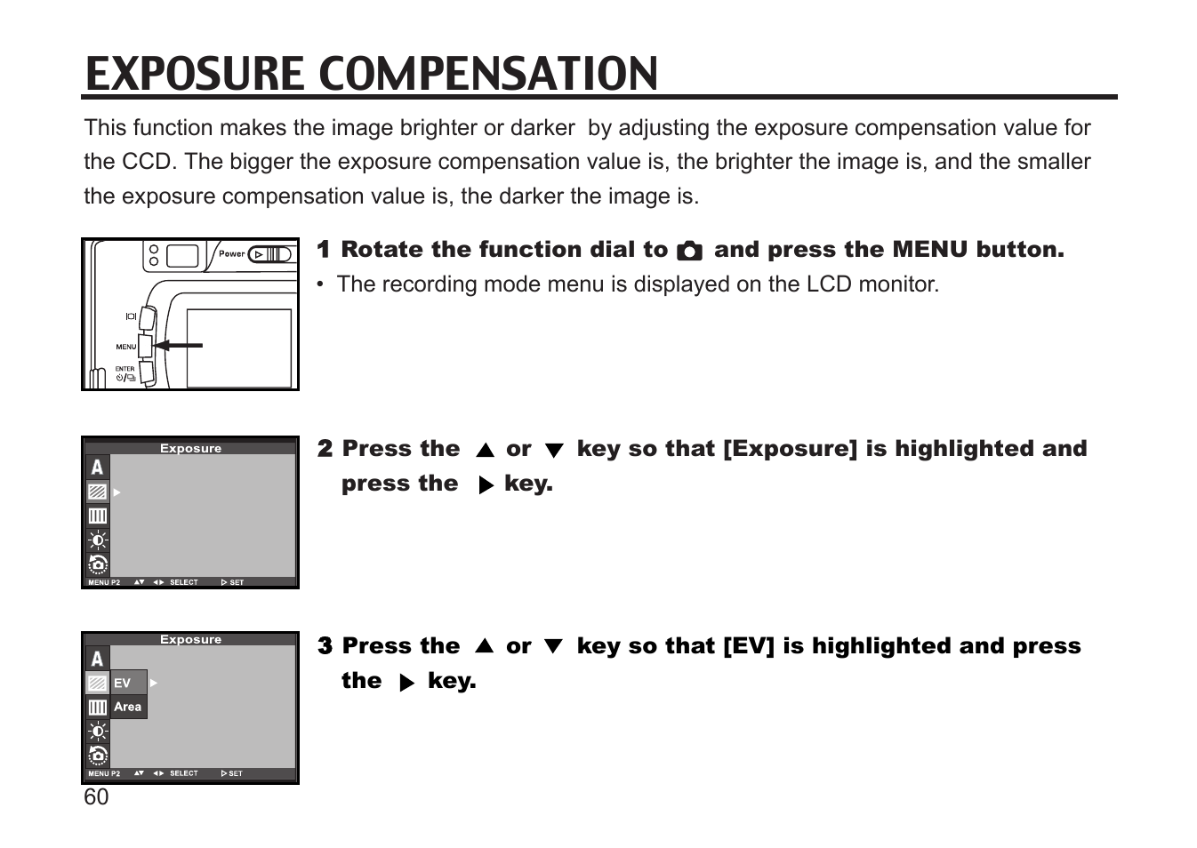 Exposure compensation | Gateway DC-M50 User Manual | Page 60 / 174