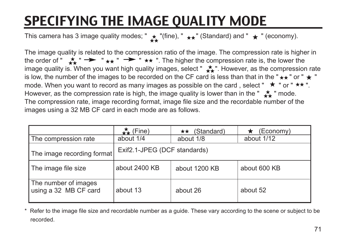 Specifying the image quality mode | Gateway DC-M50 User Manual | Page 71 / 174