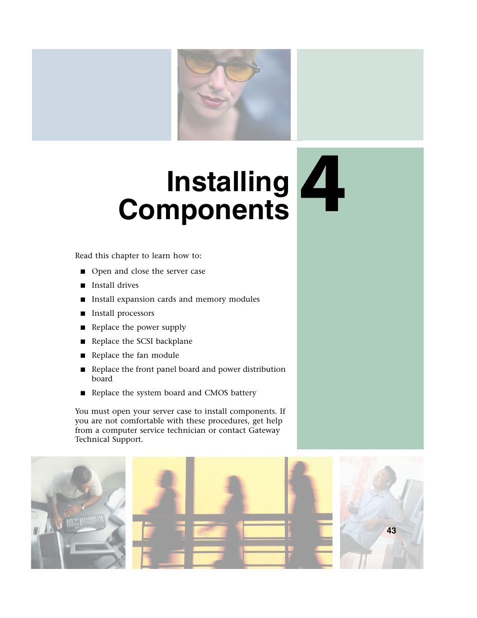 Installing components | Gateway 955 User Manual | Page 49 / 144