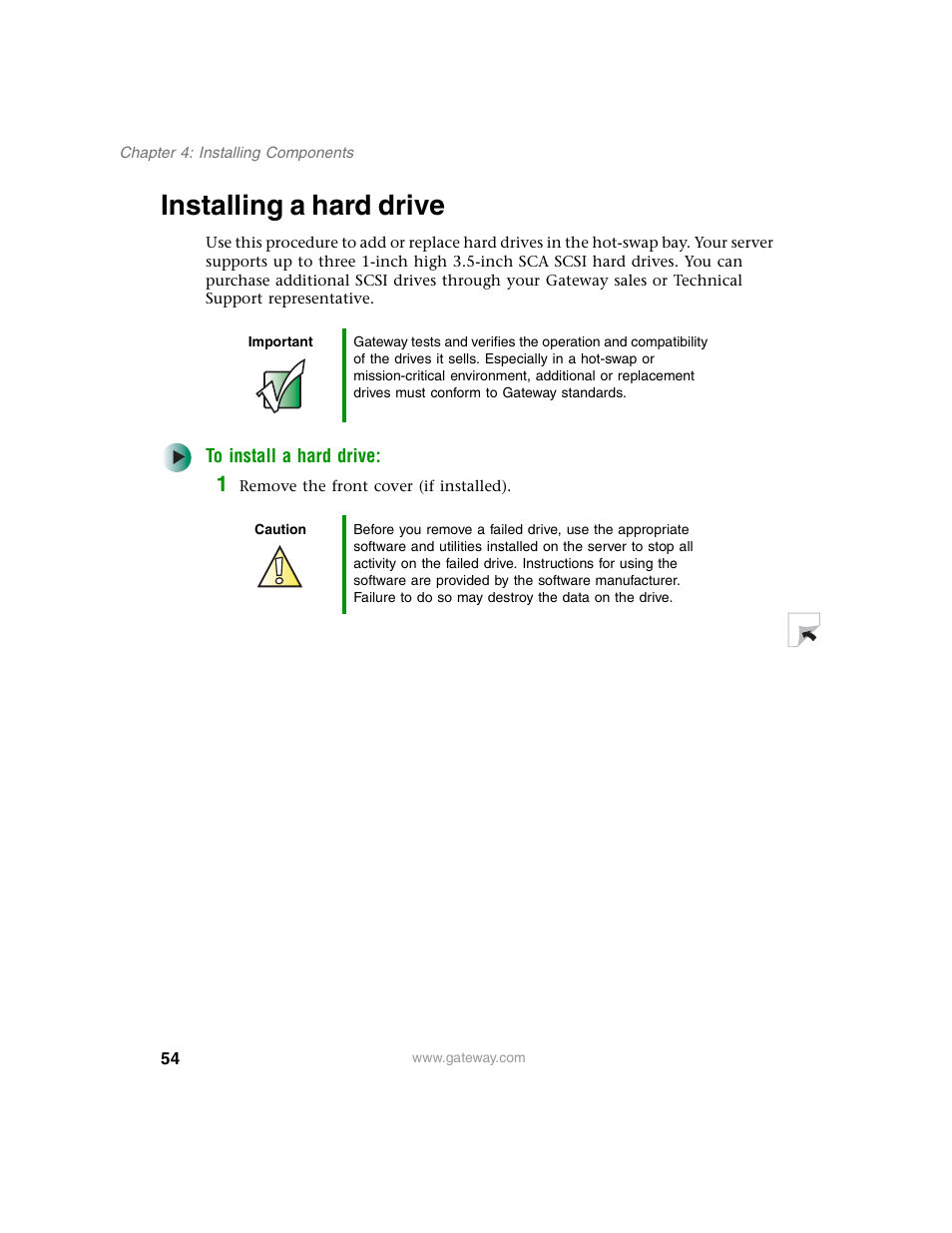 Installing a hard drive | Gateway 955 User Manual | Page 60 / 144