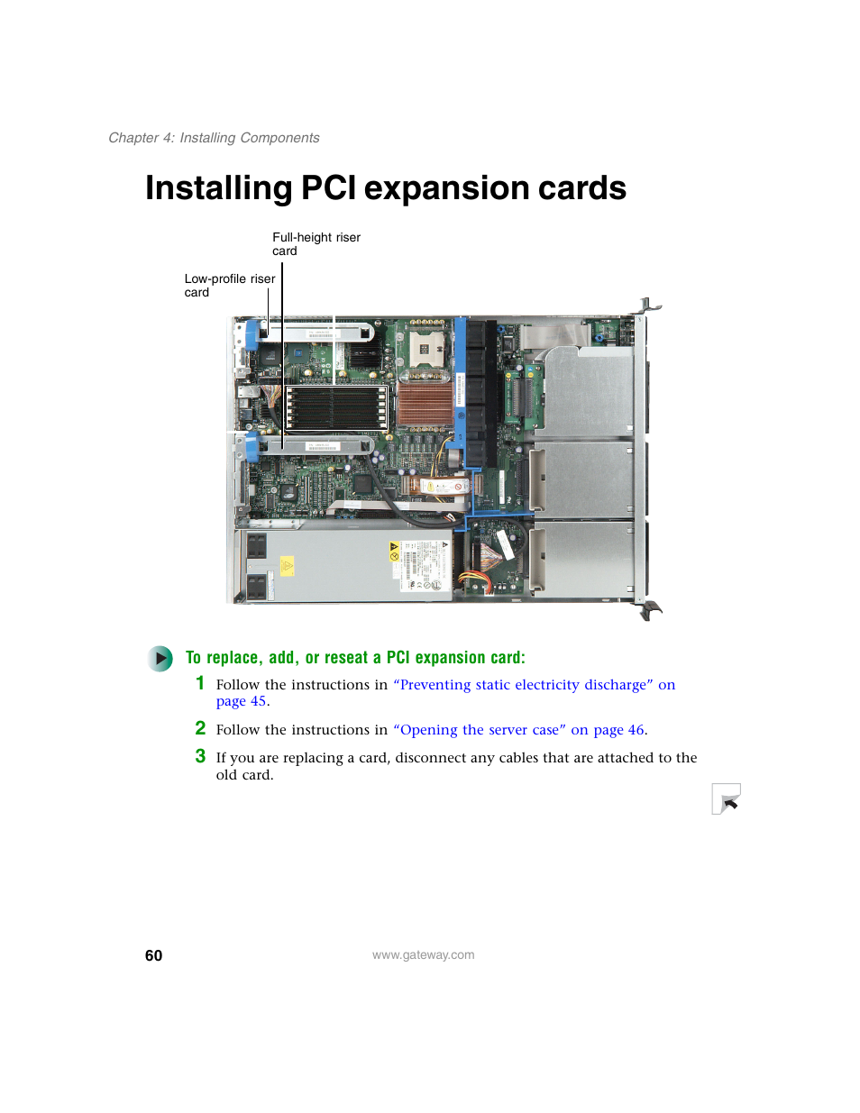 Installing pci expansion cards | Gateway 955 User Manual | Page 66 / 144