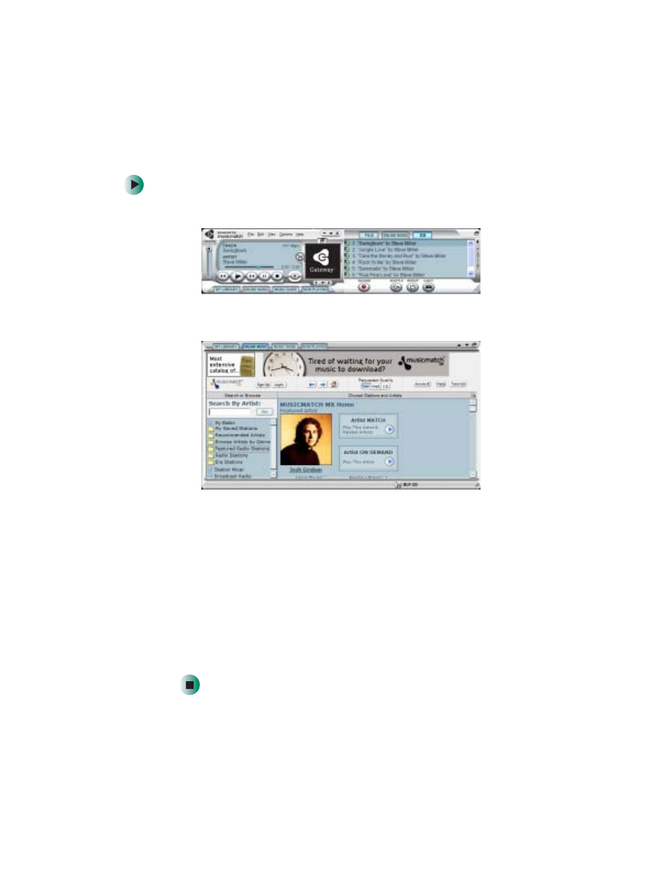 Listening to internet radio | Gateway 200 User Manual | Page 113 / 312